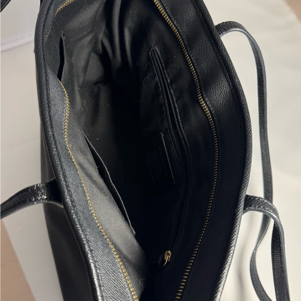 Coach Black Cross Grain Leather Tote - Picture 4 of 5